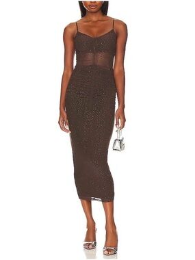 NWT AFRM Lupita Rhinestone Dress | Java